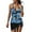 Blue, variant on Meichang Tankini Swimdresses for Women 2024 Two Piece Modest Swimsuit Beach Tropical Print Bathing Suit High Waisted Swim Top with Skirt Swimwear