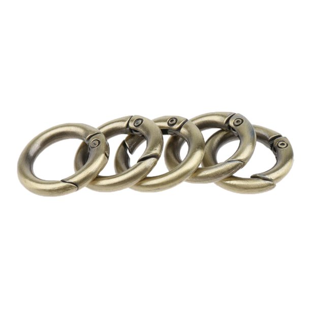 5 Pcs Llaveros Redondos Mosquetón Gancho Aleación de Zinc Soporte Colgante Marrón 10 mm Cola Llavero redondo Mosquetón