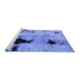 thumbnail image 2 of Ahgly Company Machine Washable Indoor Round Abstract Blue Modern Area Rugs, 5' Round, 2 of 4