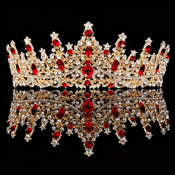 RWLGFT Gold Crown for Women Crystal Princess Tiaras Rhinestone Queen Headband Wedding Bridal Hair Accessories Birthday Prom Pageant Party Coming of Age Ceremony Photo Props