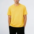 thumbnail image 4 of Mens T Shirt Short Sleeve Crewneck Shirts Basic Yellow T-Shirts Work Shirts for Men, 4 of 4