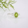 thumbnail image 2 of Peridot Ring Sterling Silver , Oval Cut Gemstone Ring , August Birthstone , Peridot Ring Silver, Peridot Ring Women, Promise Ring, 2 of 3