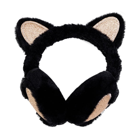 Yigetop Fuzzy Earmuffs Winter Warm Earmuffs Are Soft and Warm Knitted Plush Earmuffs Can Be Used To Irony The Cold Earmuffs Cute Earmuffs Black One Size