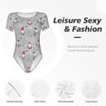 thumbnail image 4 of Salouo Santa with Gifts for Women's Short Sleeve Bodysuit,Sexy Bodysuits One Piece Round Neck Bodysuit Shapewear Tummy Control-Small, 4 of 7