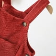 thumbnail image 6 of Toddler Baby Boys Girls Corduroy Jumpsuits Solid Color Sleeveless Jumpsuits Long Romper Pants with Pockets Red 0-6 Months, 6 of 7
