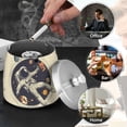 thumbnail image 4 of Yayeee Ashtray with Lid for Cigarette Smokeless Stainless Steel Home Ash Holder, Astronaut Floating, 4 of 7
