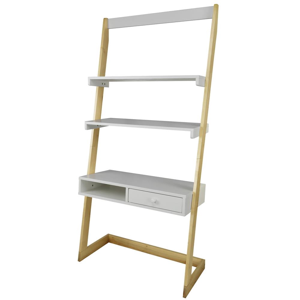 Freestanding Ladder Desk with Drawer, Solid American Maple Frame