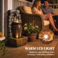 thumbnail image 3 of Rustic Urn Outdoor Water Fountain with 6 LED Lights, Adjustable 3-Speed Flow Resin Garden Water Feature, Weatherproof Decorative Fountain for Patio, Backyard and Garden Decor, 3 of 7