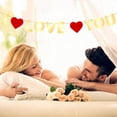 thumbnail image 2 of BKBP Bannière Je t'Aime, Bannière de la Saint-Valentin & Cœurs Rouges Or Décoration Guirlande pour Proposition Anniversaire Cour Mariage Anniversaire Décoration de Fête Nuptiale, 2 of 9