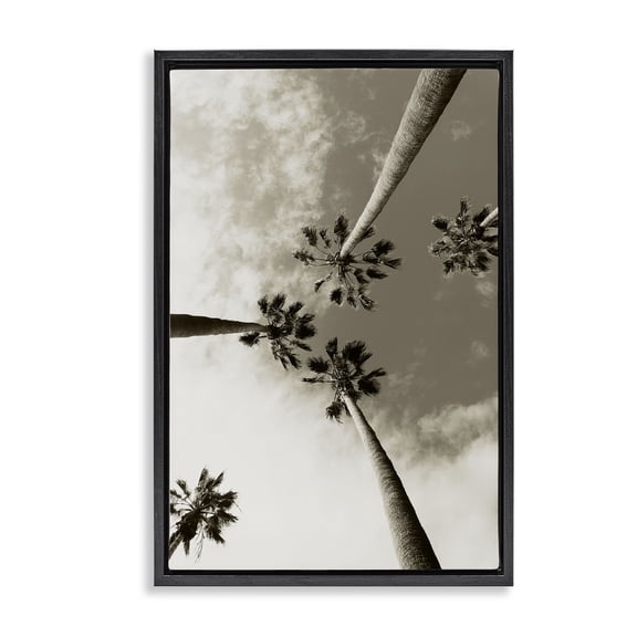 Stupell Industries Coastal Centric Palm Trees Black Floating Frame Canvas Art, 17 x 25, by Wil Stewart