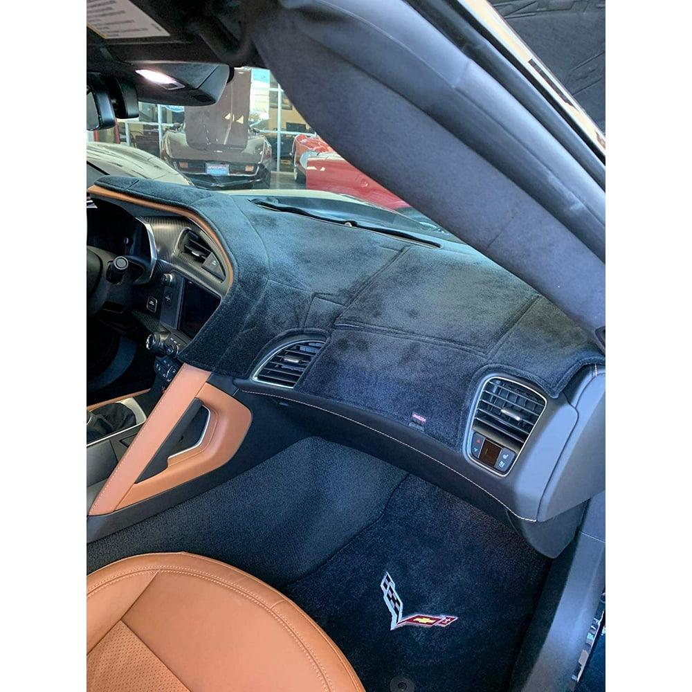 C7 Corvette Velour Dash Mat Custom Fit Black with Heads Up Display
