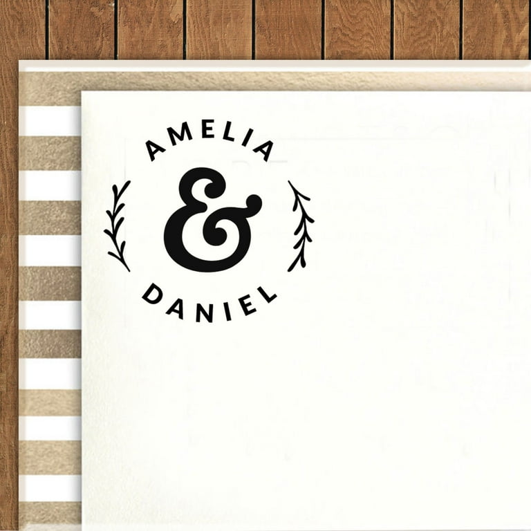Personalized Wedding Favor Stamp - Love Is Brewing Custom Self-Inking Rubber Stamper 40mm