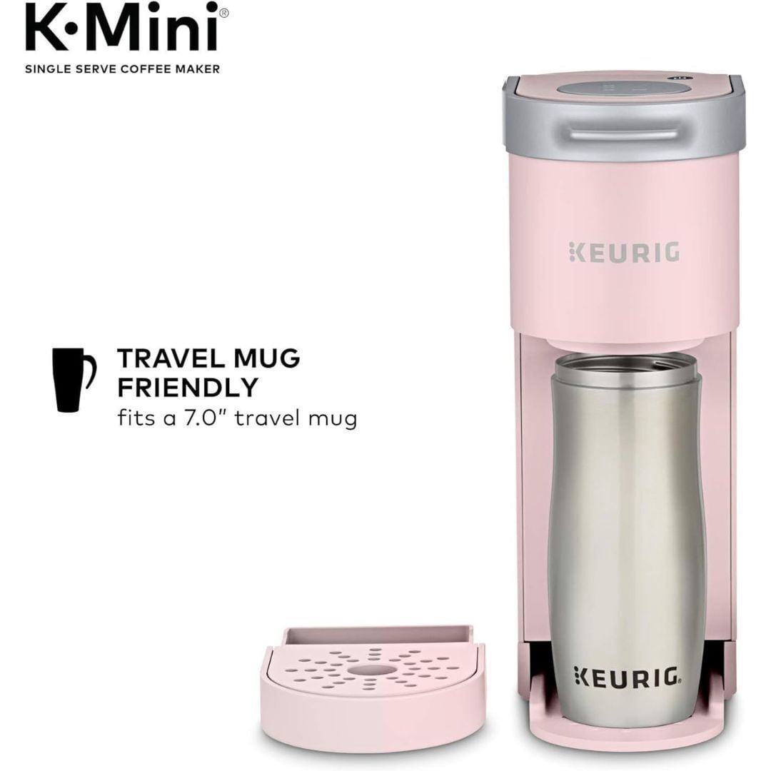 Restored Keurig K-Mini Single Serve Coffee Maker with 6-12Oz Cup Sizes, Quick Brewing, and Removable Drip Tray, Dusty Rose (Refurbished)