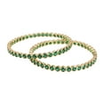 thumbnail image 2 of Ratnavali Jewels CZ Zirconia Gold Designer Green Solitaire Bracelet Bollywood Wedding Bangle Jewelry Women, 2 of 6