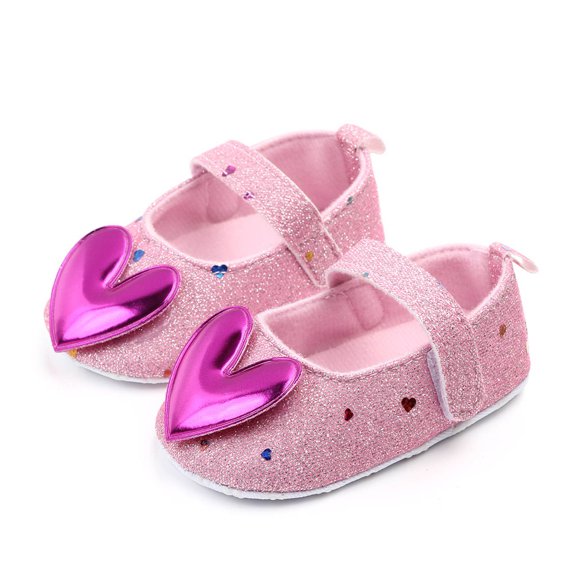 QISIWOLE Toddler Shoes Baby Girls Cute Fashion Heart Sequins Non-slip Soft Bottom Sandals Flash picks