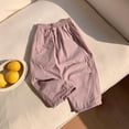 thumbnail image 4 of Bixock Toddler Girls Cargo Pants,Girls Sweatpants,Solid Color Pants Linen Cargo Pants Wide Leg Pants Long Pants, 4 of 6
