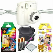 Fujifilm Instax Mini 8 instant camera (White) + 20 mini instant film (10 Rainbow + 10 RiLakkuma ) + mini 8 accessories