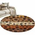 thumbnail image 2 of Round Area Rug 4 Ft, Burnt Orange Brown Washable Non-Slip Circle Carpet for Living Room/Bedroom, Farmhouse Dog Paw Vintage Low-Profile Crawling Mats Collection Rugs for Indoor, 2 of 7