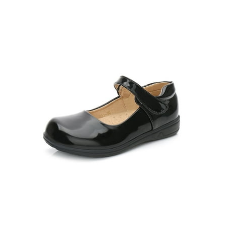

SIMANLAN Youth Girls School Shoes Mary Jane Flats Casual Uniform Shoes for Little/Big Kid Black-1 3.5Y/4Y