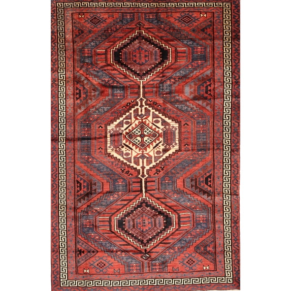 Ahgly Company Indoor Rectangle Traditional Rust Pink Persian Area Rugs, Swatch Sample