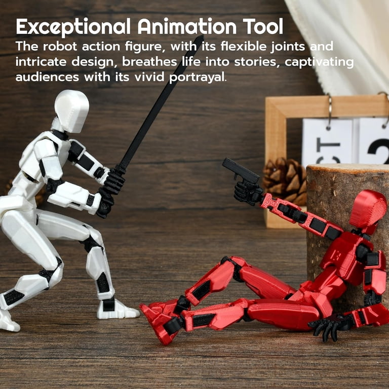 3D Printed Action Figure, Robot Toys with Full Articulation for