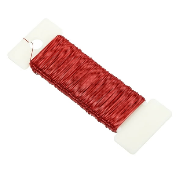 Uxcell 38 Yards/115 Feet Metal Floral Wire Red Flexible Paddle Thin Floral Wires for Craft