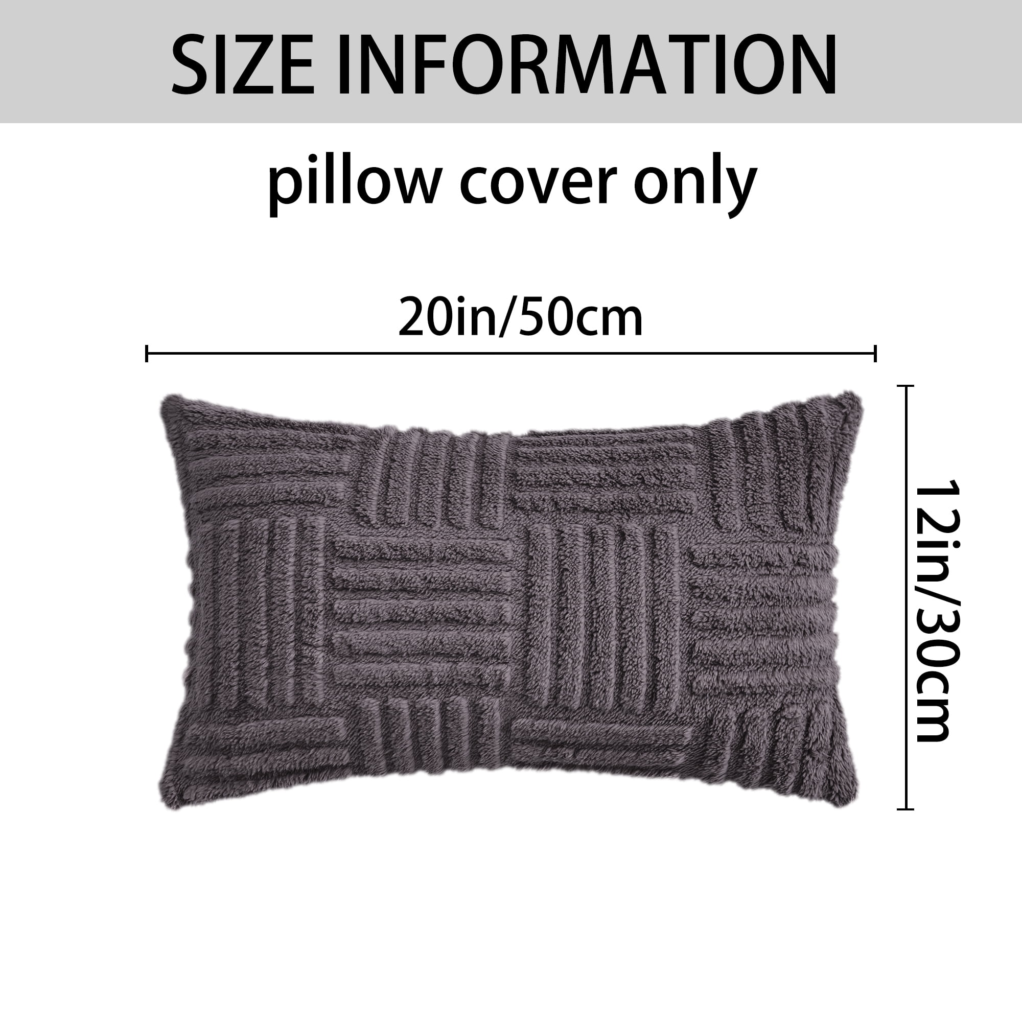 Unique Bargains Set of 2 Striped Soft Decorative Couch Pillow Cases Grey 12" x 20"