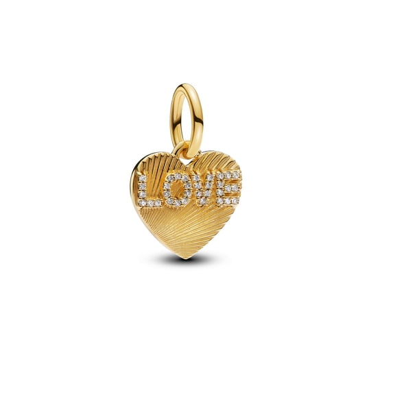 Pandora Moments Engravable Love Heart Dangle Charm