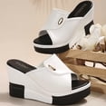 thumbnail image 6 of Dakaela Leather Wedge Sandals for Women Orthopedic Wedge Platform Slip on Slides 2026 Arch Support Summer Dressy Walking Shoes Size 6-10, 6 of 9