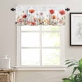 thumbnail image 7 of Pastoral Flowers Kitchen Curtains and Valances Set, Colorful Daisy Floral Leaves Watercolor Rod Pocket Window Valance Window Curtain Panels for Living Room Bedroom Laundry, 27.5x24in, 3 Pieces, 7 of 7
