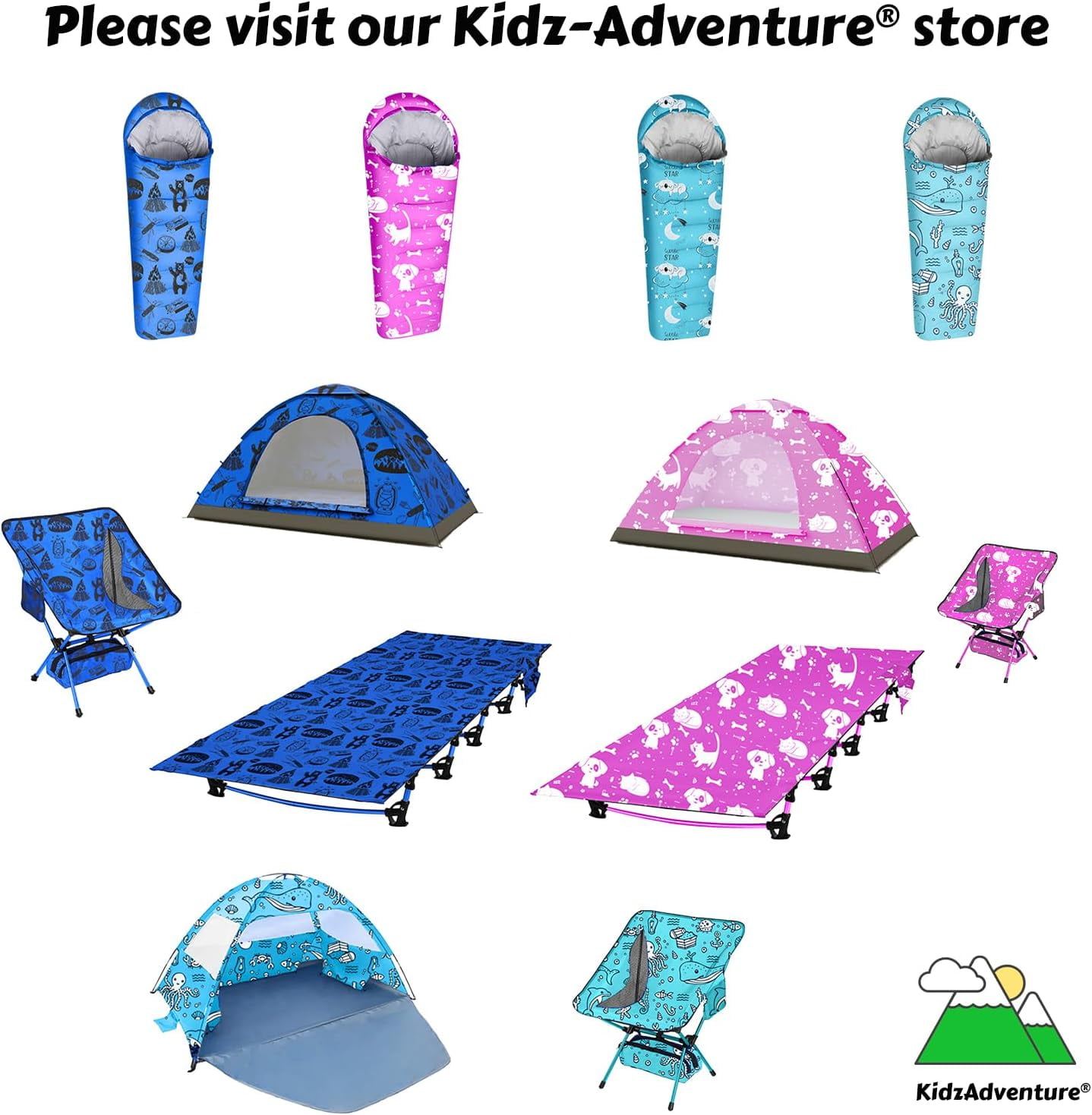 KidzAdventure 32-59F Youth and Kids Sleeping Bag | Indoor/Outdoor Boys and Girls Sleeping Bag | Mummy Style, Lightweight Sleeping Bag for Kids - Ocean World Youth