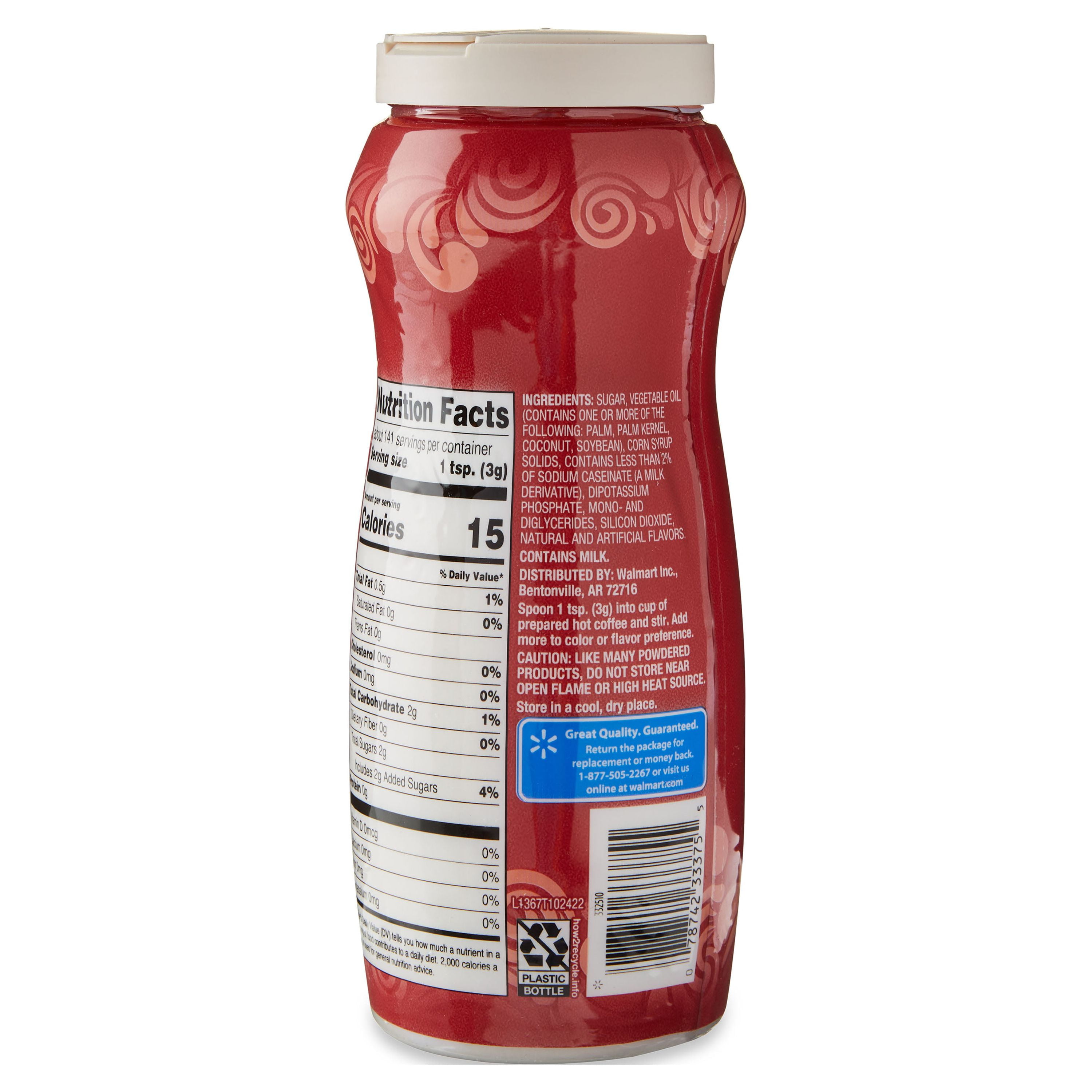 Great Value Cinnamon French Toast Non-Dairy Coffee Creamer, 15 oz