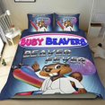 thumbnail image 1 of Castores Ocupados Conjunto de sábanas temático, trío de piezas, cómodo y amigable con la piel, diseño único, regalo de decoración para el hogar para familiares, amigos y fans, 90 cm * 190 cm, 1 of 6