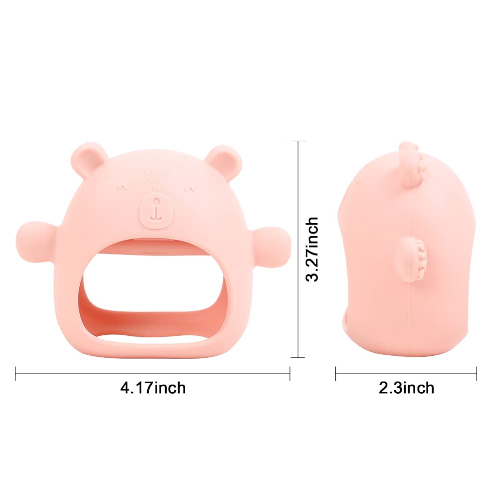 Baby Teething Toys, Silicone Baby Teether Toy for Infants 3+ Months, Never Drop Silicone Baby Mitten Teether for Soothing Teething Pain Relief, Baby Chew Toys for Sucking Needs, BPA Free