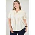 thumbnail image 1 of Blusa con detalle plisado Roman Fashion /Tallas Extras, 2761 (Hueso) crema 40, 1 of 6
