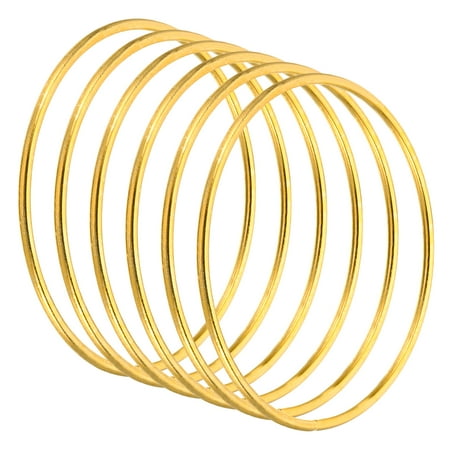 Unique Bargains Dream Catcher Rings Metal Macrame Wreath Floral Ring Hoop Gold-3.1 Inch