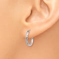 thumbnail image 3 of 14k White Gold Diamond-cut 2mm Round Tube Hoop Earrings TC223, 3 of 4
