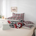 thumbnail image 5 of Manfei Western Retro Aztec Bedding Comforter Set 7 Pieces, Bohemian Hippie Geometric Full Bedding Set, Teens Kids Adult Reversible Fitted Sheet Flat Sheet, Microfiber Bedroom Decor, 5 of 7