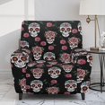 thumbnail image 2 of Renewold Skull Rose Extra Large Recliner Cover Soft Thick Sofa Protector 4 Pieces Reclining Sofa Slipcover Recliner Seat Cover with Elastic Bottom and Side Pocket, 2 of 8