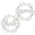 thumbnail image 1 of Miangastore 1 Set Bride Groom Wooden Chair Sign Wedding Reception Chair Sign for Bride Groom, 1 of 8