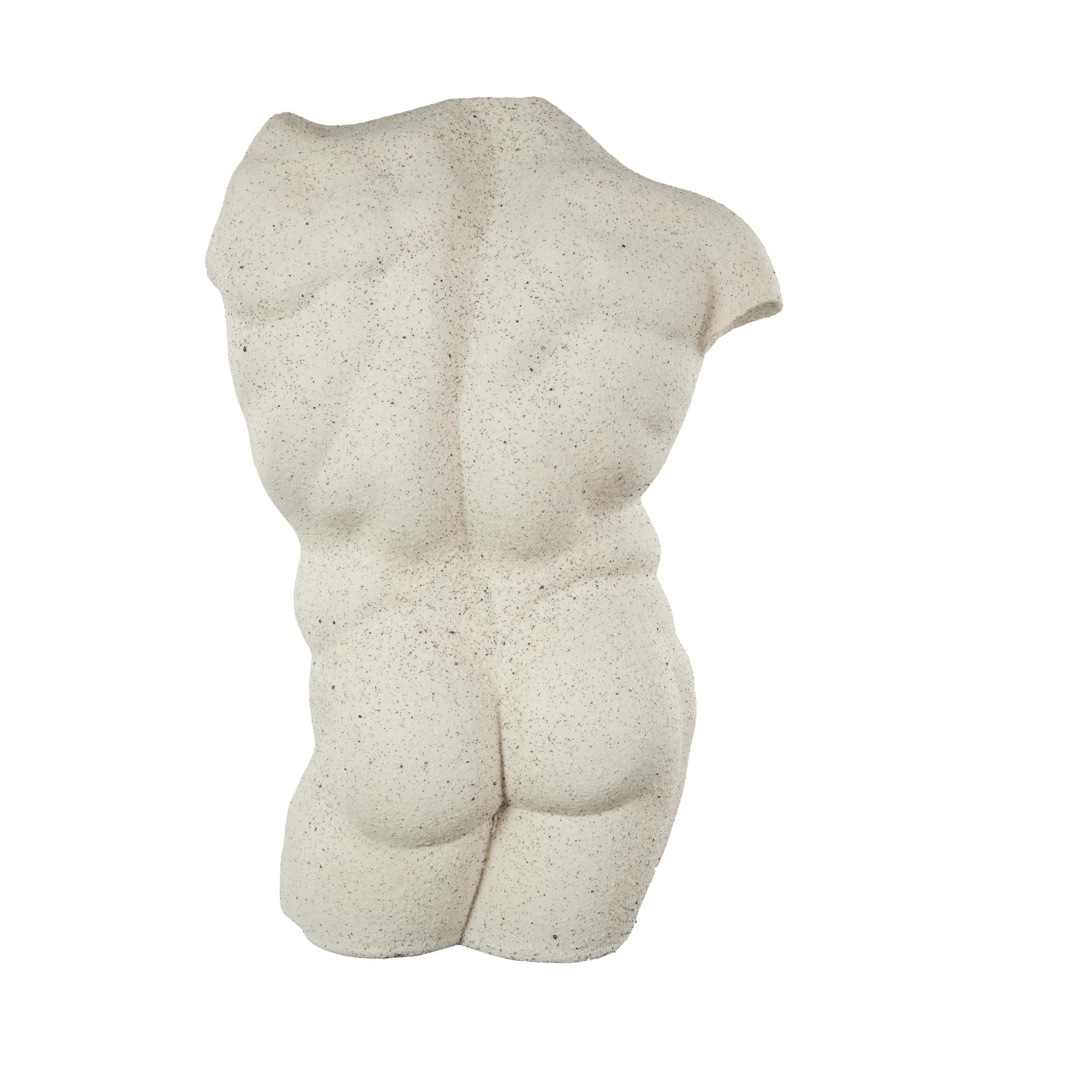 13" x 20" White Polystone Textured People Sculpture with Black Speckles, by DecMode