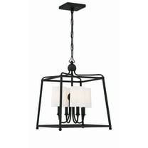 2245-BF Crystorama Lighting Sylvan - 4 Light Chandelier-21 Inches Tall and 16 Inches Wide-Black Forged Finish    -Traditional Installation