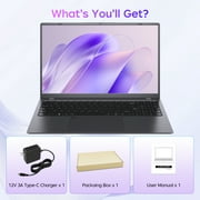RNRUO 15.6 Laptop Computer, 12GB DDR5 512G SSD, Intel N95 Quad-Core, Fingerprint Backlit KB, 1080 FHD Display Office 2024 WiFi 6 BT5.3, Windows 11 for Student, Business, Home Office