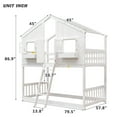 thumbnail image 3 of White Twin over Twin House Bunk Bed - Complete with Roof, Window, Window Box, Door, Guardrails & Ladder for Safe, Cozy Fun, 3 of 9