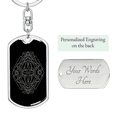 thumbnail image 2 of Sacred Geometry Circle Within Diamond Stainless Steel or 18k Gold Premium Swivel Dog Tag Keychain, 2 of 16
