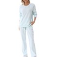 thumbnail image 1 of FOCUSNORM Women Cotton Maternity Sweatshirt Loose Solid Color Crew Neck Long Sleeve Side Zipper Pullover Tops for Fall Winter, 1 of 9
