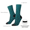 thumbnail image 4 of Rateoe teal sparkling for Women Casual Calf Socks - Cute Crew Socks - Thin Soft Above Ankle Socks Size 5-11, 4 of 6
