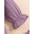 thumbnail image 6 of vera natura Baby Girls Rompers Solid Color Ruffles Buttons Long Sleeve Ribbed Knit Bodysuits with Headband and Leg Warmers, 6 of 8