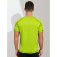 thumbnail image 5 of Doomiva Men’s Quick Dry UPF 50+ Sun Protection Short Sleeve Athletic Sports T-shirt Fluorescent Green L, 5 of 7