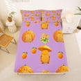 thumbnail image 5 of Erosebridal Cute Animals Capybara Bed Sheets For Capybara Lovers,Orange Flowers Blossom King Sheets For Kids 4-Piece, 5 of 6